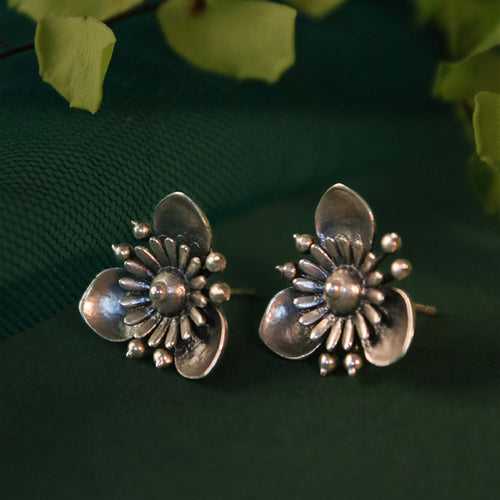 Triloki Silver Earrings by MOHA