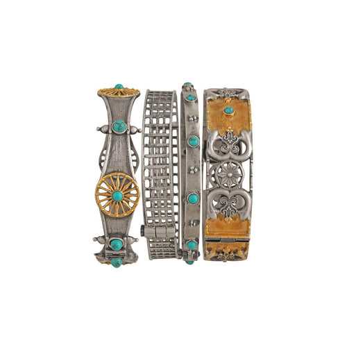 Sanchi Silver Bangles Set by MOHA