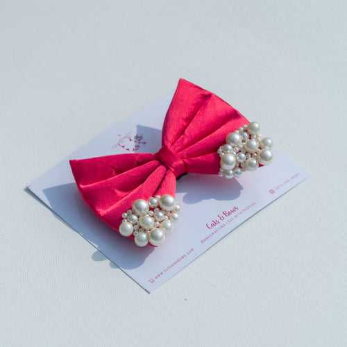 Rosey Pink Pearl Bow