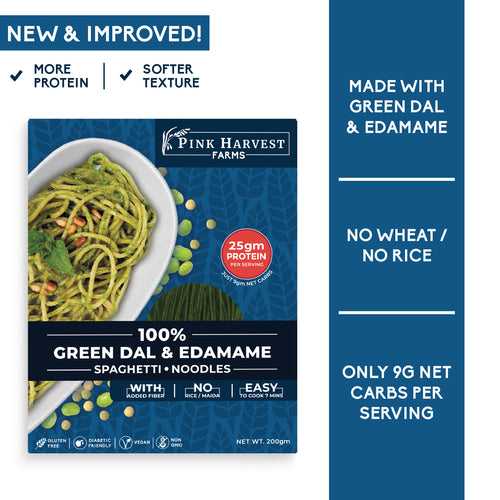 100%  Green Dal & Edamame Spaghetti Noodles
