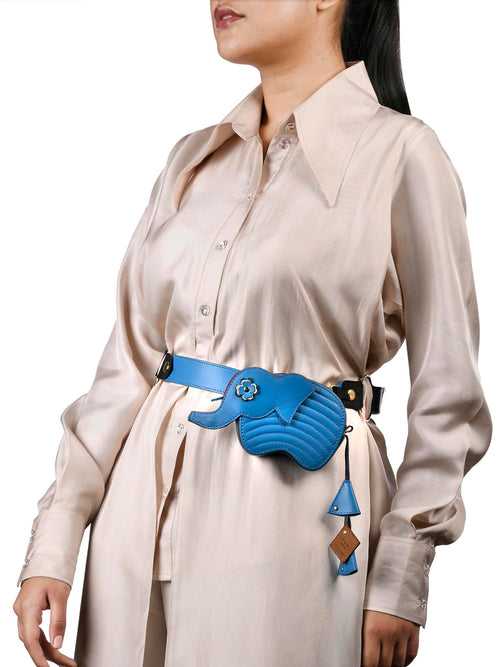 Hathi Batua with Strap Belt - Jodhpur Blue