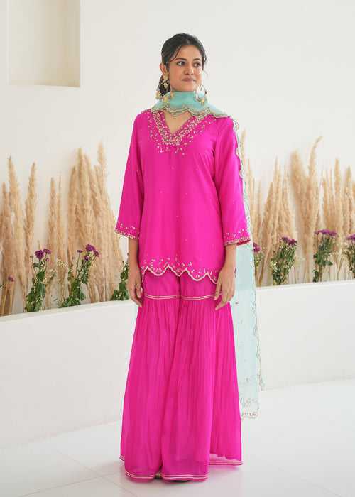 Feeha Sharara Set - Magenta