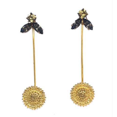 Gold Plated  Sunflower Earring