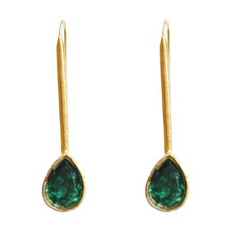 Emerald Green Drop Earrings