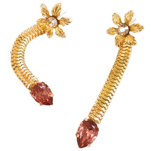 Jasmine Pink Chain Earrings