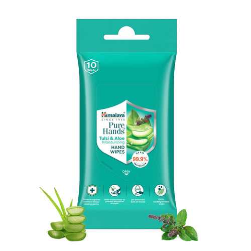 Himalaya Pure Hands Tulsi & Aloe Moisturizing Hand Wipes