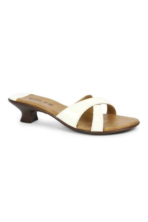 SOLES Sophisticated White Heels - Elegance in Every Step