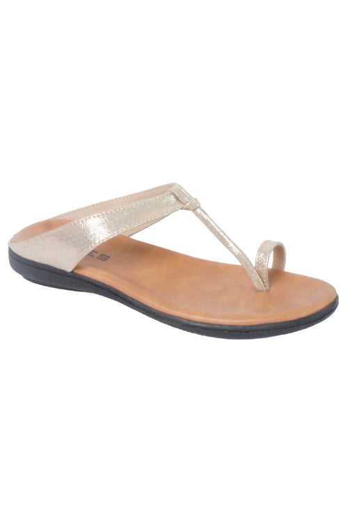 SOLES Glamorous Gold Flat Sandals - Shine with Every Step