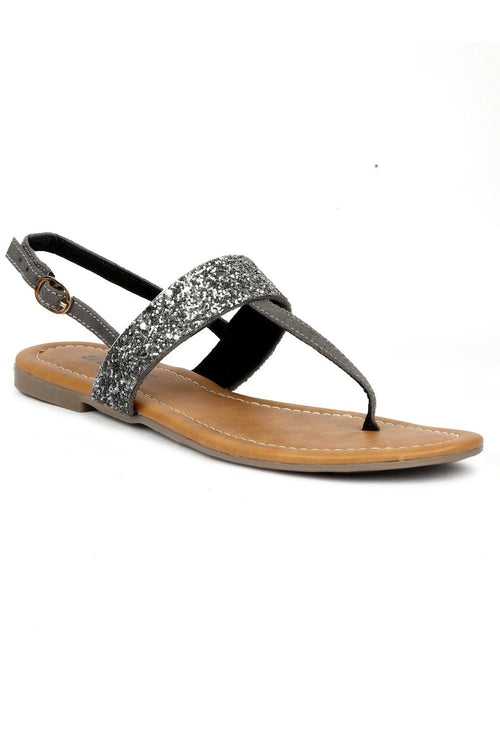 SOLES Trendy Metallic Flat Sandals