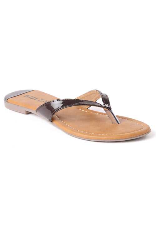 SOLES Classic Brown Flat Sandals