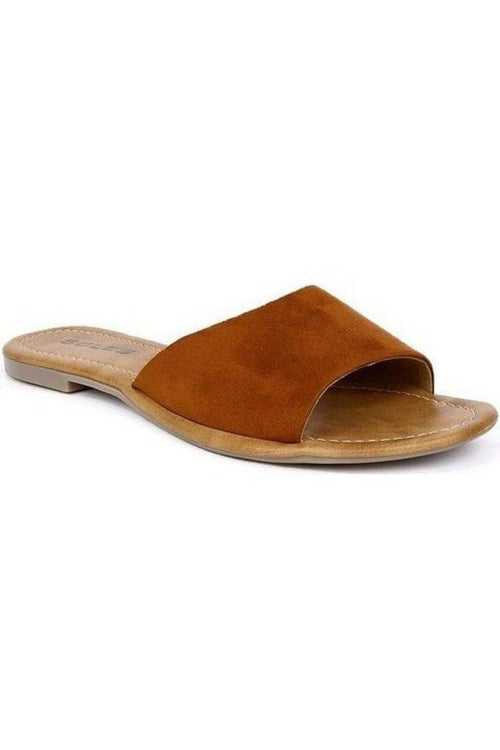 SOLES Classic Tan Flat Sandals - Neutral Style for Any Outfi