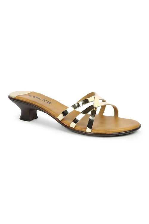 SOLES Gold Heels - Chic & Trendy Footwear