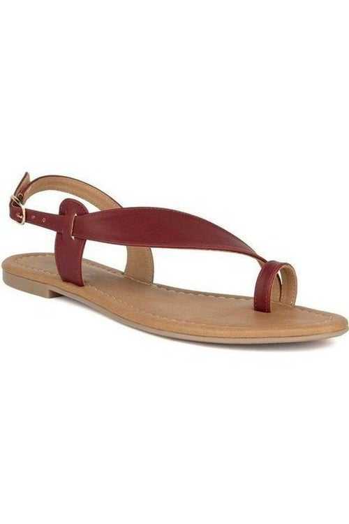 SOLES Maroon Fashion Trendy Flat Sandals - Unique & Stylish Footwear