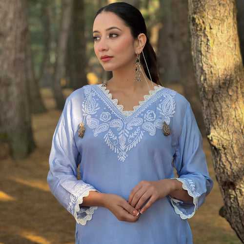 K&M Baby Blue Summer Kurti