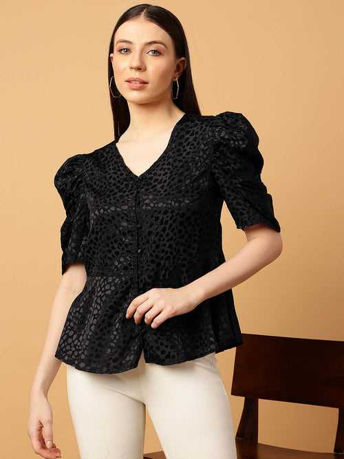 Jacquard Satin Top