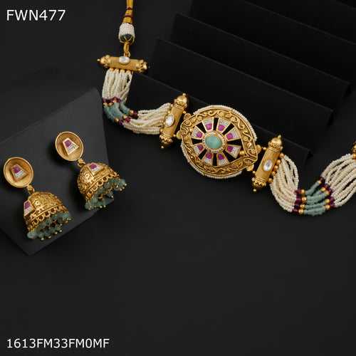 Freemen Handmade Chakra necklace with earring for women - FWN477