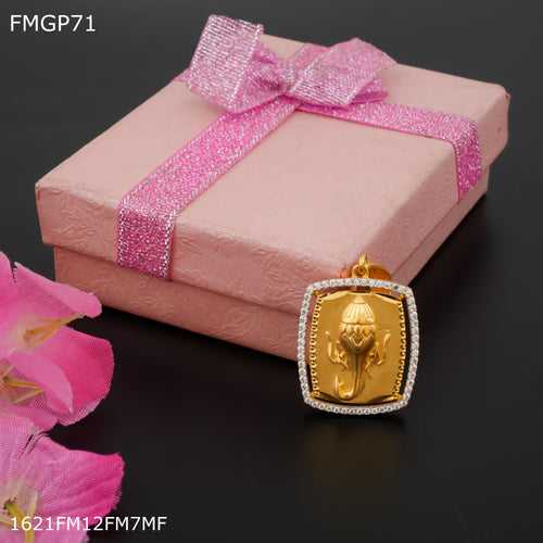 Freemen Ganpati ad pendantn with gold plated for Men - FMGP71