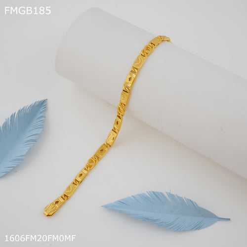 Freemen dimond cut nawabi gold plated bracelet for Men - FMGB185