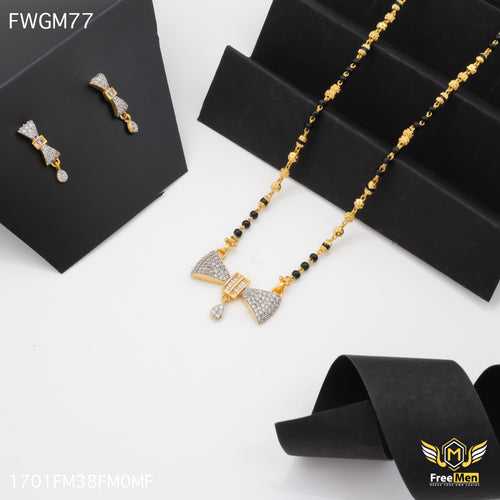 Freemen One Line Modish Diamond Mangalsutra - FWGM77