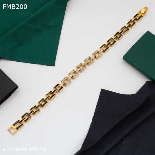 Freemen Black and wight Bracelet For Men - FMB200