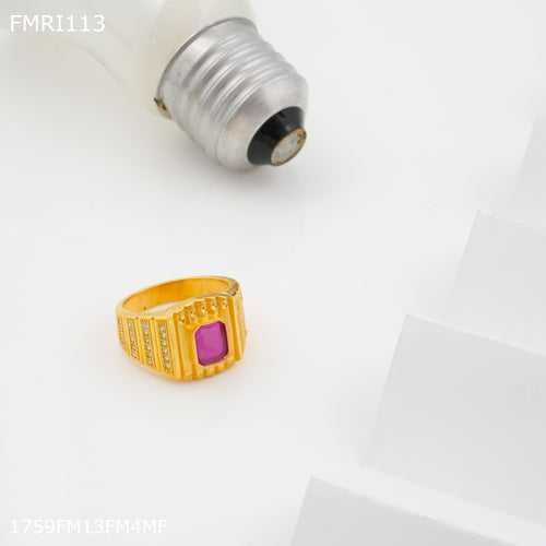 Freeme Pink stone ring design for men - FMRI113