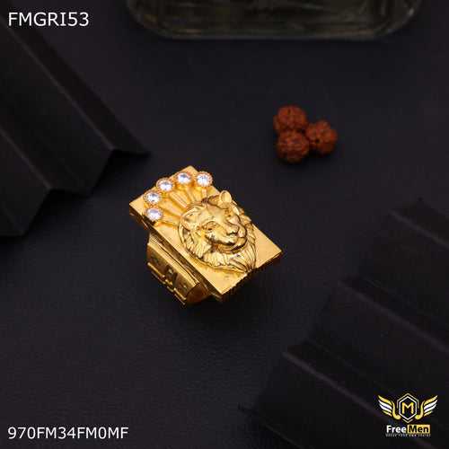 Freemen King lion gold forming  with AD for men - FMGRI53