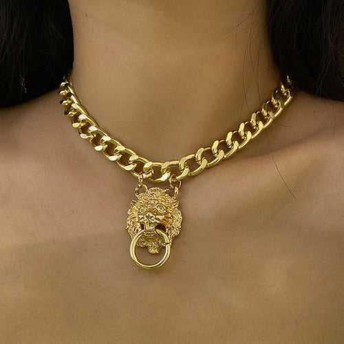 Aegte Rey Lion Gold Chain Necklace