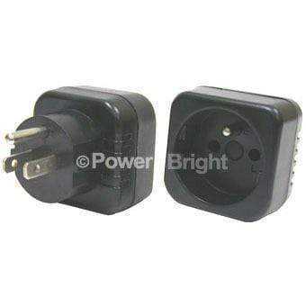 GS29 PowerBright German Schuko to North American Grounded Plug Adapter