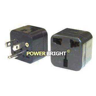PB26 PowerBright UK/Australian to North American Grounded Plug Adapter