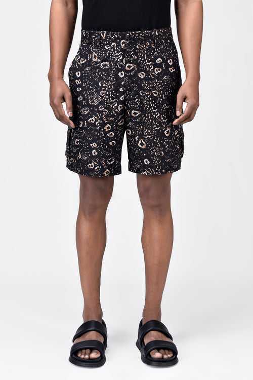 Animal Print Easy Fit Men's Cargo Shorts