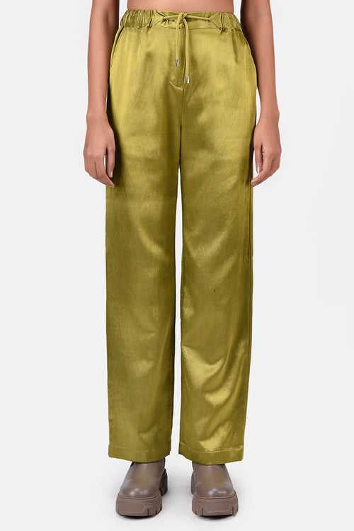 Heavy Satin Straight Fit Trousers