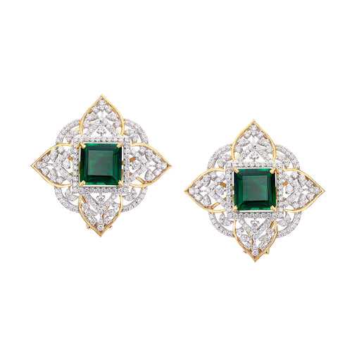 Diamond Emerald Studs