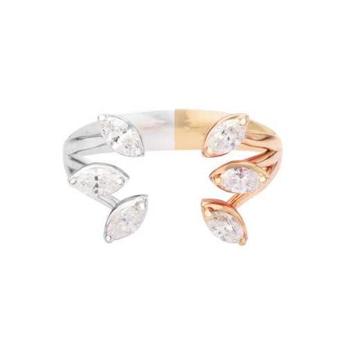 Rose & White Marquise Diamond Ring.