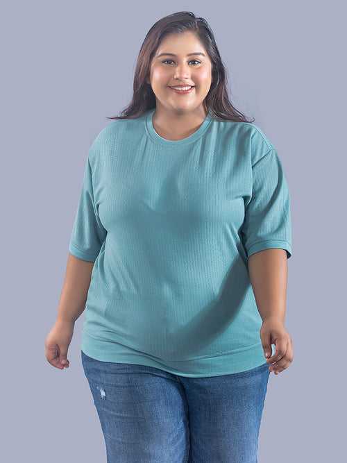 Plus Size Cotton Street Style T-shirts For Summer - Sage