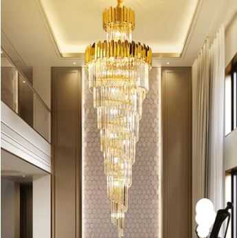 K9 CRYSTAL LED DOUBLE HEIGHT STAIR CHANDELIER