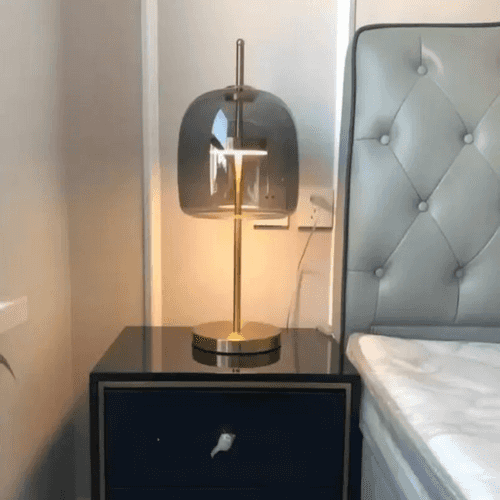 Smoke Glass LED Table Lamp