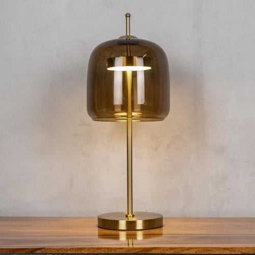 Amber Glass LED Table Lamp