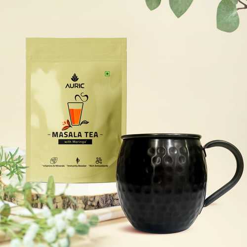 Moringa Masala Tea Premium Gift set with Handmade Copper Mug