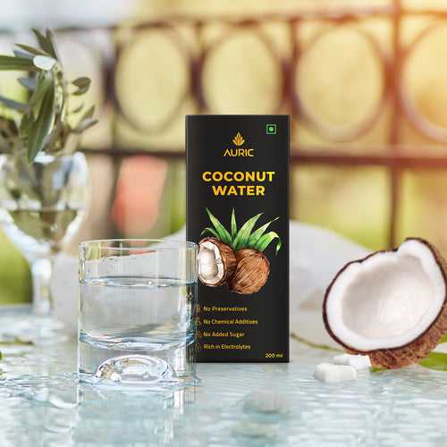 Auric Raw Tender Coconut Water for Active Lifestyle [200ml] Pack of 27