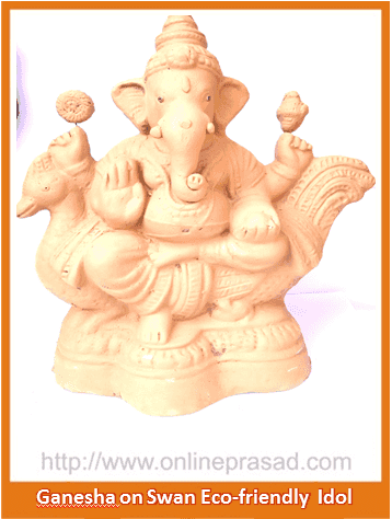 Ganesha on Swan - Eco Friendly Idol