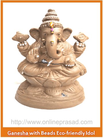 Ganesha with Beads - Eco Friendly Idol