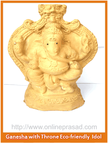 Ganesha with Large Throne - Eco Friendly Idol
