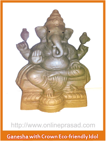 Ganesha With Crown - Eco Friendly Idol