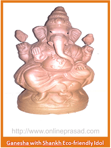 Ganesha with Shankh - Eco Friendly Idol