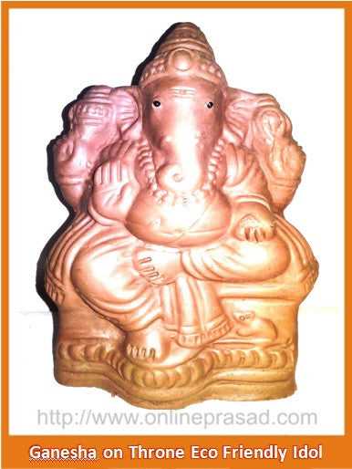 Ganesha on Throne - Eco Friendly Idol