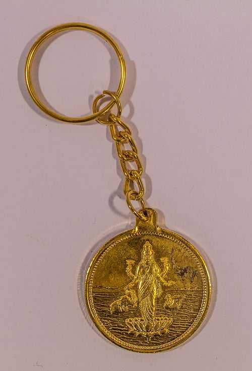 The Maha Laxmi In Gold Key Chain