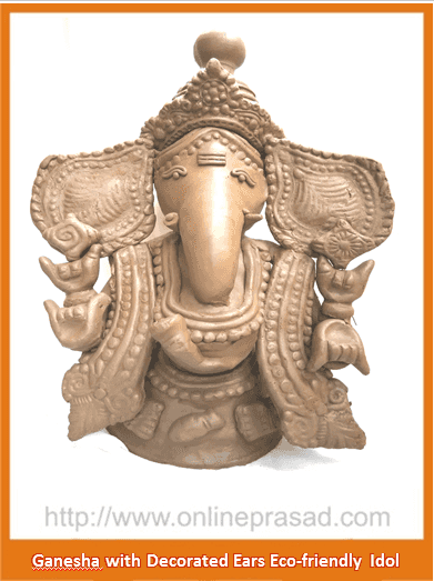 Ganesha with Decorated Ears - Eco Friendly Idol
