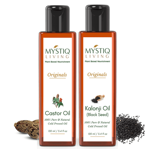 Castor Oil & Kalonji Oil -Nourishing Combo | Cold Pressed, 100% Pure & Natural