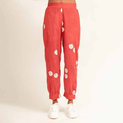 Coral Tucked Pants