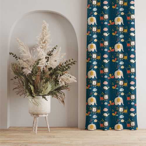 Blackout Curtains, Digital Printed Curtains, Pack of 1 Curtains - Lion King Blue